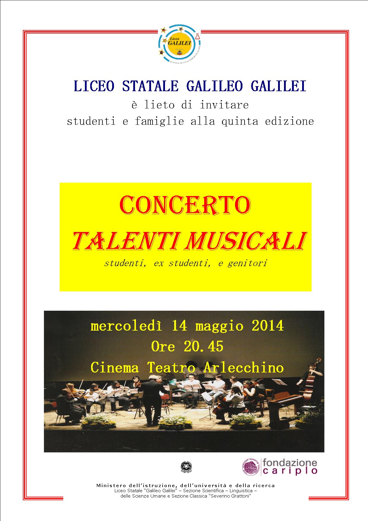 Locandina concerto talenti musicali
